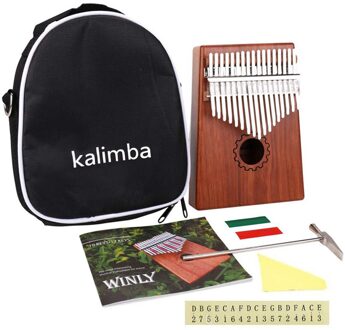 Kalimba 17 Key Thumb Piano Mahonie Houten Mbira Muzikale Instrumentos Musicales 30 Sleutel Instrumenten Calimba Machine Teclado mahonie kleur