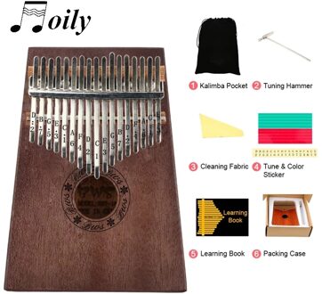 Kalimba 17 Sleutel Draagbare Duim Vinger Piano Mahonie Muziekinstrumenten Calimba Mbira Voor Kind Volwassen Beginner Kalimba bruin