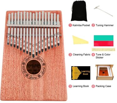 Kalimba 17 Sleutel Draagbare Duim Vinger Piano Mahonie Muziekinstrumenten Calimba Mbira Voor Kind Volwassen Beginner Kalimba natuurlijk wood