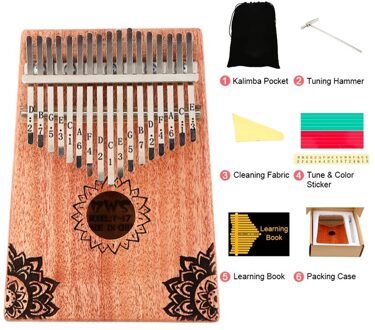 Kalimba 17 Sleutel Draagbare Duim Vinger Piano Mahonie Muziekinstrumenten Calimba Mbira Voor Kind Volwassen Beginner Kalimba Xingchen