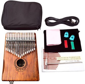 Kalimba 17 Toetsen Acacia Wood Thumb Piano Met Tuner Hamer Muziekinstrument Kit Voor Beginner Kinderen
