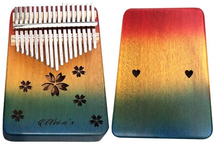 Kalimba 17 Toetsen Thumb Piano Handguard Hout Mahonie Mbira Body Muziekinstrumenten Kalimba Piano Creatieve Muziekdoos bloem