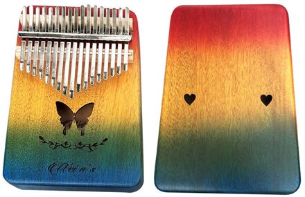 Kalimba 17 Toetsen Thumb Piano Handguard Hout Mahonie Mbira Body Muziekinstrumenten Kalimba Piano Creatieve Muziekdoos vlinder