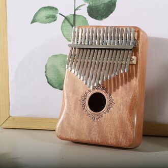 Kalimba 17 Toetsen Thumb Piano Massief Hout Mahonie Mbira Body Muziekinstrumenten Calimba Piano Creatieve Muziekdoos houtkleur