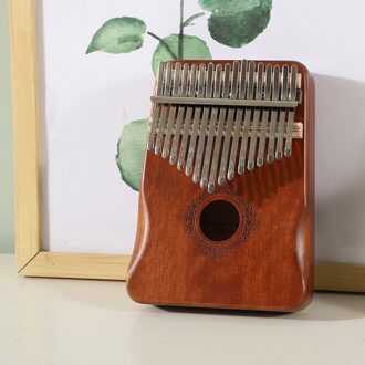 Kalimba 17 Toetsen Thumb Piano Massief Hout Mahonie Mbira Body Muziekinstrumenten Calimba Piano Creatieve Muziekdoos Roral blauw