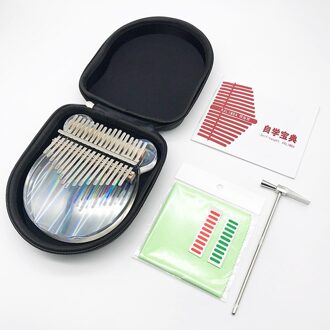 Kalimba 17 Toetsen, Transparant Acryl Duim Piano Starter Vinger Piano Met Kalimba Case Tune Hamer Studie Boekje Stickers 17 key mickey