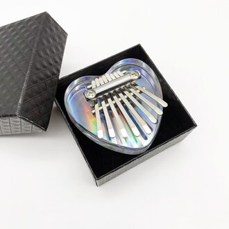 Kalimba 17 Toetsen, Transparant Acryl Duim Piano Starter Vinger Piano Met Kalimba Case Tune Hamer Studie Boekje Stickers 7 key hart