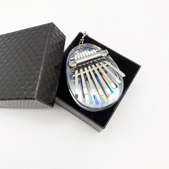 Kalimba 17 Toetsen, Transparant Acryl Duim Piano Starter Vinger Piano Met Kalimba Case Tune Hamer Studie Boekje Stickers 7 key ovaal