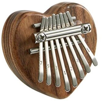 Kalimba 8-Key Thumb Piano Draagbare Muziekinstrument Hartvormige Afrikaanse Duim Piano Voor Kinderen Voor Beginners