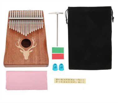 Kalimba Duim Piano 17 Sleutel Met Tune Hamer Voor Kinderen Volwassen Beginners