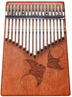 Kalimba Duim Piano 17 Toetsen Met Mahonie Hout Draagbare Mbira Vinger Piano Cadeaus Voor Kinderen En Piano Beginners Professionele Devil vis
