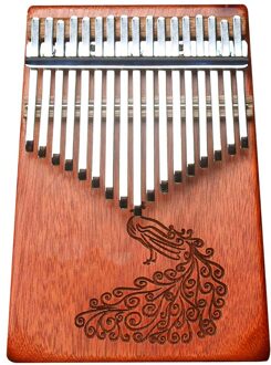 Kalimba Duim Piano 17 Toetsen Met Mahonie Hout Draagbare Mbira Vinger Piano Cadeaus Voor Kinderen En Piano Beginners Professionele pauw