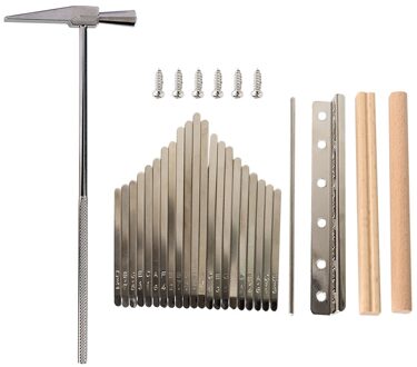 Kalimba Staal Toetsen + Houten Brug + Muziekinstrument Onderdelen Staal Tuning Hamer Kit Musical Plezierige Instrument Levert sleeper hammer