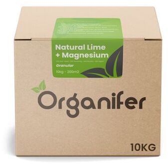 Kalk Korrel meststof verrijkt met magnesium (10Kg - Voor 200m2)  voor dieper bladgroen (+PH)  Speciaal voor gazon, Perken, Moestuin en openbaar groen - Organifer