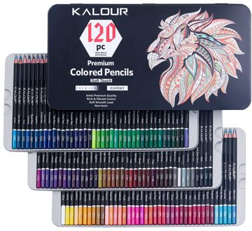 Kalour 120 Kleuren Professionele Kleur Potlood Set Ijzeren Doos Gekleurde Kleur Tekening Potlood Lapices De Colores School Artist Supplies