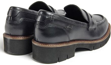 Kaltin Dames Zwarte Leren Instappers - EU 39/ UK 6