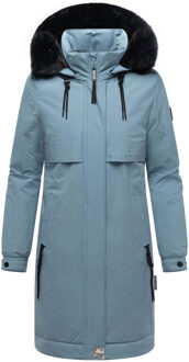 Kaltwetterretter dames winterparka met imitatiebontkraag Blauw - L