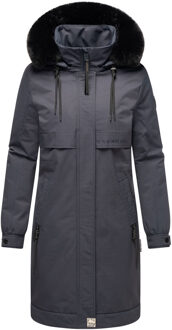 Kaltwetterretter dames winterparka met imitatiebontkraag Blauw - S