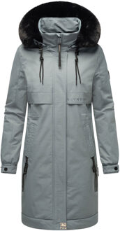 Kaltwetterretter dames winterparka met imitatiebontkraag Blauw - XL