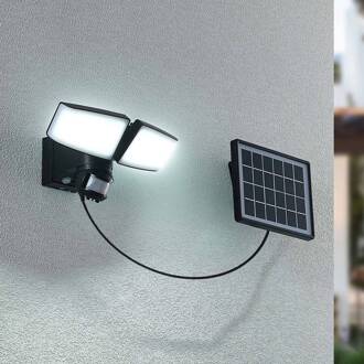 Kalvito LED wandspot solar sensor 2-lamps zwart