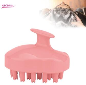 Kam Handheld 2 Kleuren Siliconen Hoofdhuid Shampoo Massage Borstel Wassen Kam Douchekop Haar Mini Hoofd Meridiaan Massage Grove groen