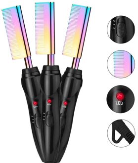 Kam Stijltang Elektrische Warmte Drukken Combs Rechttrekken Kam Krultang EU