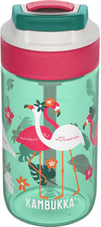 Kambukka Schoolbeker/drinkbeker - 400 Ml - Lekvrij - Schokbestendig - Kambukka Drinkflessen - Lagoon Pink Flamingo Roze