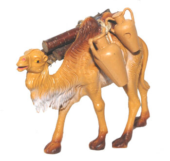 Kameel miniatuur beeldje - 12 cm - dierenbeeldjes - kunststof Bruin