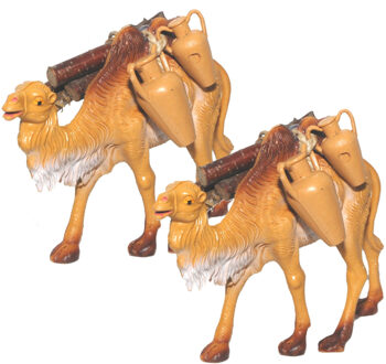 Kameel miniatuur beeldjes - 2x - 12 cm - dierenbeeldjes - kunststof