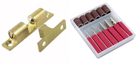Kamer Kast Deur Klink Messing Double Ball Catch 60Mm Lengte Gold Tone Met Nail Art Elektrische Boren File kit