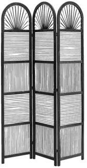 Kamerscherm Milan - zwart - 180x120x2,5 cm - Leen Bakker - 2.5 x 120 x 180