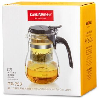 Kamjove Glas Kungfu Teaset Druk Auto-Open Art Tea Cup Theepot Met Zetgroep TP-757 700Ml Elegante Stijl Thee sets Zetgroep De Cha