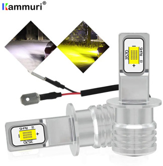 KAMMURI H3 Led Bulbs 3570 CSP Car lights car led bulbs Car Light Source H3 LED Fog Lamp Car Headlight 6000K White 3000K Golden