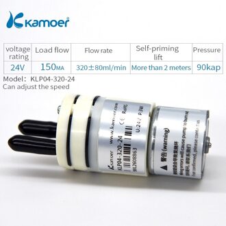 Kamoer KLP04 Waterpomp Verstelbare Membraanpomp 12V Dc Waterpomp, 24V, Pmw Control Ondersteuning, borstelloze Motor, Anti Noise Supp KLP04-320-24