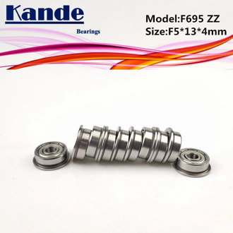 Kande Bearings F695ZZ 10pcs ABEC-1 F695 ZZ F695-2Z Miniature Deep Groove Ball Bearing F5*13*4mm 695 F695