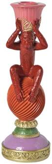 Kandelaar aap - multikleur - ø8x22.5 cm