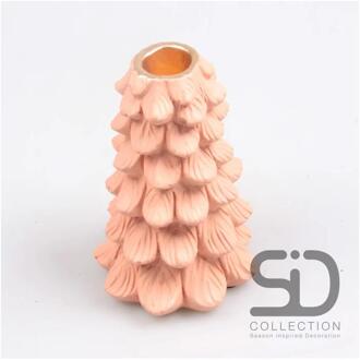 Kandelaar everlands kunstkerstboom 10x10x15 beigerood