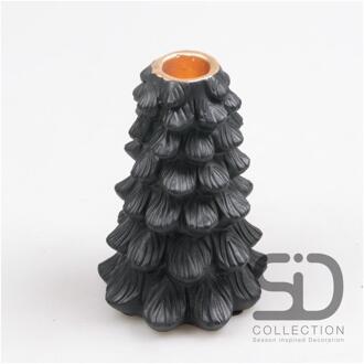 Kandelaar everlands kunstkerstboom 10x10x15 zwart