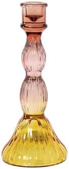 Kandelaar groot - rood/geel - ø9.5x23 cm