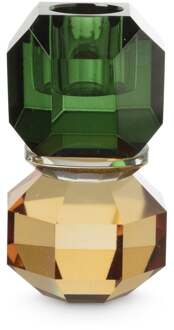 Kandelaar kristal - groen/oranje - ø5.5x9 cm