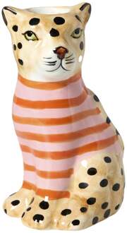 Kandelaar luipaard - multikleur - ø7x13 cm