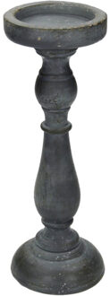 Kandelaar metaal 9x9x27 cm antic grey Overig - nvt