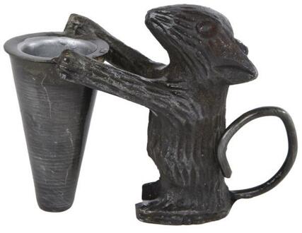 Kandelaar Mouse metaal 9,5x4,5x7cm zwart