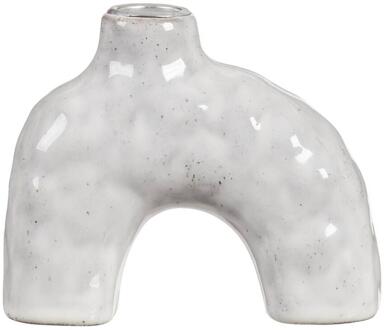 Kandelaar Noor - - 11x13x5 Cm - Keramiek - Wit