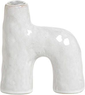 Kandelaar Noor - - 14x12,5x5 Cm - Keramiek - Wit