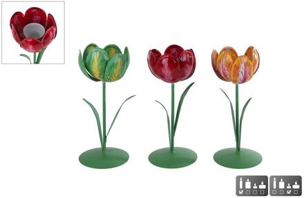 Kandelaar Tulp S metaal 8x8x20cm verschillende