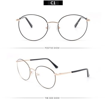 Kandrea Vintage Clear Lens Unisex Bril Frame Ronde Bijziendheid Optische Eenvoudige Metalen Vrouwen Mannen Eyewear Vrouwelijke Oversized Brillen C1
