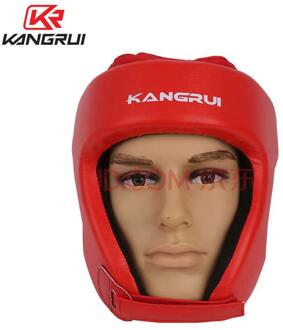 Kang Rui Professionele Sanda Hoofdbeschermer Boksen Gezicht Concurrentie Training Helm Beschermende Rood L Rood / S