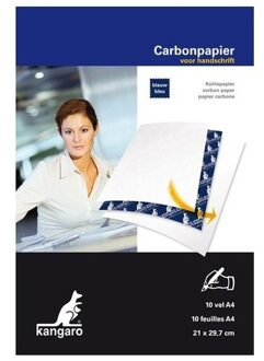 Kangaro 10x Carbon overtrekpapier vellen blauw A4 formaat - Carbonpapier