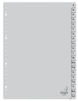 Kangaro 10x setjes A4 formaat tabbladen alfabetisch A-Z 23 gaats/rings ordnermappen